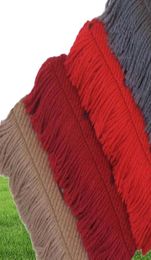 2020 Hiver Logania Shine Marque Écharpe de luxe Femmes et hommes Deux côté couverture en laine de soie rouge noir