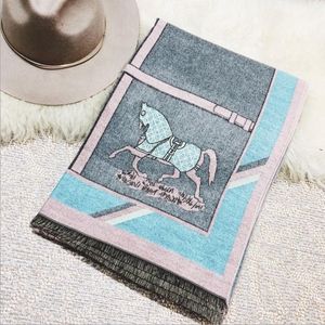 2020 winterluxe 100% kasjmier sjaal Designer paardenpatroon klassieke grote letter sjaals voor zowel mannelijke als vrouwelijke ontwerpers als cadeau