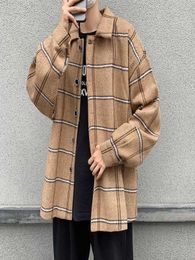 2020 Winter Mens Jackets en Coats Plaid Jacket for Men Fashion Desse Korean Style Streetwear Turn Down Collar Wind Breaker9097936