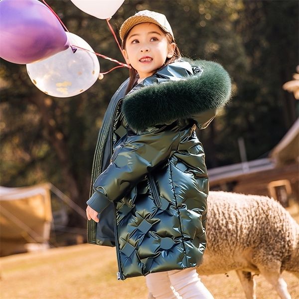 2020 hiver nouveaux enfants épais doudoune mode champagne long vers le bas pour les filles chaud et imperméable doudoune pour fille LJ201017