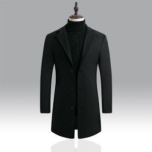 Trenchs pour hommes 2021 hiver mode Boutique porter décontracté affaires laine Long manteau/hommes pardessus gris vestes