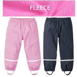 Winter Rain Girls broek Fleece jongens broek PU waterdichte kinderen regenjassen Outerdoor Children Playsuits Sneeuwkleding LJ201127