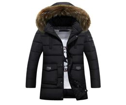 2020 Winter Dikke Warme Heren Lange Gewatteerde Jas Met Capuchon Puffer Jas Echte Bontkraag Parka Homme 3XL 4XL Plus size Chaquetas Hombre2498969