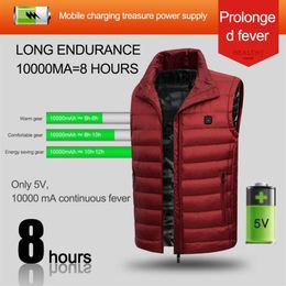 2020 Winter Vrouwen Mannen Usb Elektrische Verwarming Vest Jas Kleding Skiën Winter Warm Verwarmde Pad Usb Interface Warm Vest236P