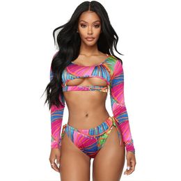 Femmes 2 pièces ensemble imprimer taille haute maillot de bain dames haut court + Shorts maillots de bain maillot de bain femmes 2 pièces costume salopette