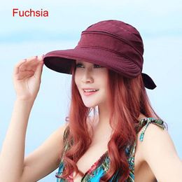 2020 vrouwen mode zon hoed outdoor zomer strand vakantie dames bowknot grote vizier cap zon hoed sombreros de mujer