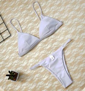 2020 Dames Microset Push Up Swimwear Solid Beach Bathing Braziliaans Thong Swimsuit voor meisjes Bikini Swim Suit Femme9967202