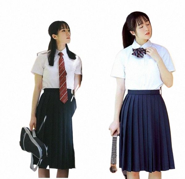 2020 femmes étudiants jupe japonais jk mignon uniformes scolaires féminins jupe longue école coréenne filles top étudiant robe costume q2dO #