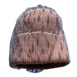 2020 Vrouwen Winter Warm Gebreide Beanie Hoed Bladeren Mesh Sluier Stretch Cuffed Skull Cap