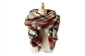 2020 Women039s automne hiver écharpe classique gland Plaid écharpe chaud doux épais grande couverture d'emballement châle écharpes 140cm140cm9724442