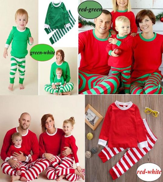 2020 Navidad niños adultos familia a juego Navidad ciervos pijamas a rayas ropa de dormir ropa de dormir pijamas camisón camisón 3 colores c4943054