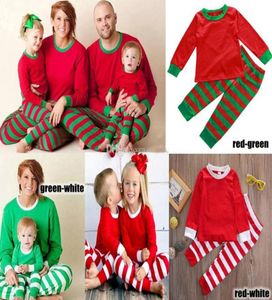 2020 Kerst Kinderen Jongen Meisjes Volwassen Familie Bijpassende Kerst Herten Gestreepte Pyjama Nachtkleding Nachtkleding Pyjama Bedjapon Slaapjas Nachtjapon6993893