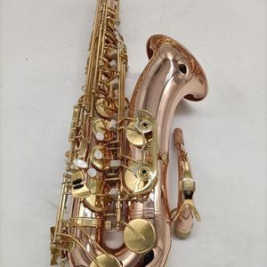 Doble tecla B tono STS-802 saxofón tenor profesional bronce fosforado Madera chapada en oro pura tallada a mano Saxofón tenor instrumento de jazz