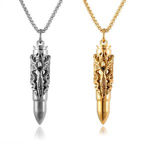 2020 Z1621 Nouveaux accessoires créatifs Titanium Steel Double Dragon Sword Bullet Head Pendant Casting Men039S Collier peut être UNSC8577252