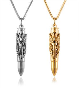 2020 Z1621 Nouveaux accessoires créatifs Titanium Steel Double Dragon Sword Bullet Head Pendant Casting Men039S Collier peut être UNSC6653218