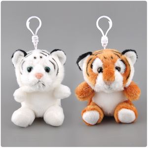 2020 Zoo bébé porte-clés pendentif zéro portefeuille mignon porte-clés blanc marionnette sac décoration anneau tigre doux peluche poupée peluche jouet