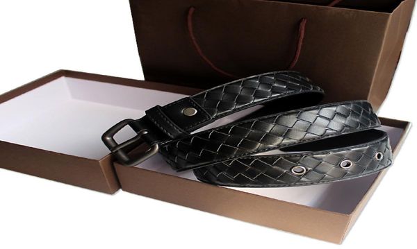 2020men039s Luxury Tavage de ceinture Boucle de broche Vérite ceintures en cuir authentiques pour hommes Femmes mâles tissés Bouteille tressée ceinture pour jeans3364288