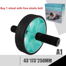 2020Equipo de ejercicio muscular Equipo de ejercicios en el hogar Rueda doble Abdominal Power Wheel Ab Roller Gym Roller Trainer Entrenamiento T200520