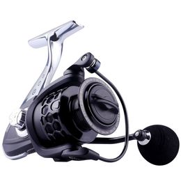 Carrete de pesca GK1000-7000 5,2: 1 carrete de Metal balancín de cuerpo 8KG carrete giratorio de arrastre máximo accesorios de pesca de agua salada