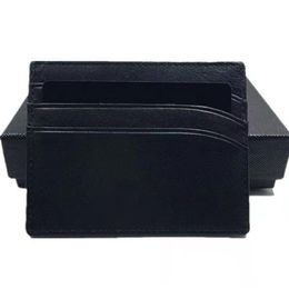 2020Real Leather ID Card Case Purse Classic Black Thin Credit Card Holder Wallet New Fashion Business Men Slim Coin Purse Pocket B1832