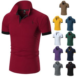 2020SS Polo Mens Vêtements Poloshirt Shirt Hommes Coton Mélange Broit manche décontractée Summer Summer Solid Vêtements Purple Taille M-5XL