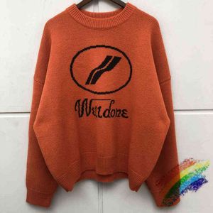 2020WW We11Done Sweater Men Vrouw Hoge kwaliteit Goed gedaan Crewneck Black Orange Sweatshirts T220721