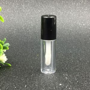 2021 0,8 ML brillo de labios botella vacía 50x13mm negro plata oro tapa plástico bálsamo labial tubo vacío muestra de lápiz labial contenedor de regalo