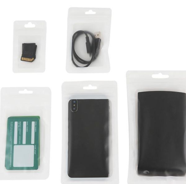 2021 10 * 18cm Blanc / Transparent Fermeture à glissière auto-scellante Emballage de vente au détail en plastique Poly Bag Zip Bag Retail Package W / Hang Hole Pour iPhone 4 4S 5 5S Samsung