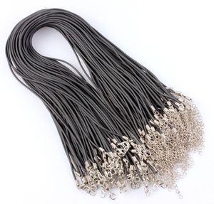 2021 100 pcs/lot colliers en caoutchouc noir cordon pour pendentif chaînes bijoux bijoux à bricoler soi-même résultats composants MIC chaud