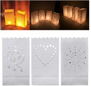 Support de bougie chauffe-plat en forme de cœur, 10 pièces/sac, lanterne en papier Luminaria, sac de bougies, fournitures de décoration de fête romantique pour la maison, étanche, 2021, pièces/sac