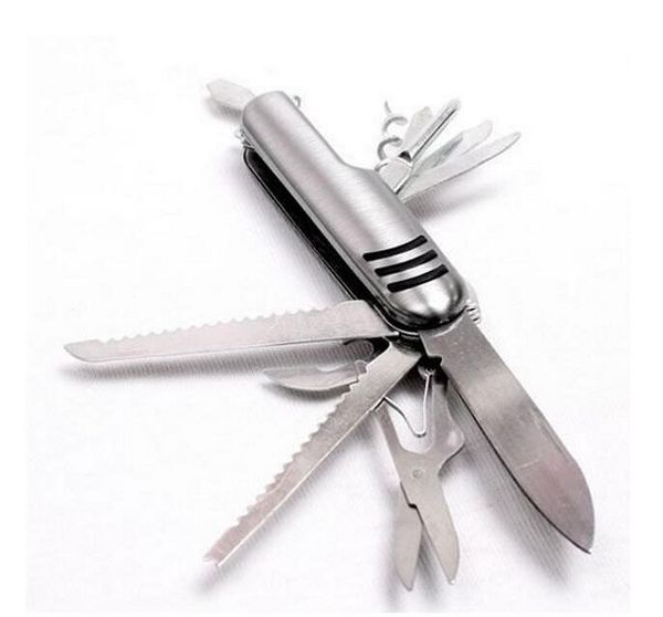 2021 11-en-1 acier inoxydable multi-outil couteau de Style armée suisse couteau pliant ouvre-bouteille tournevis outils