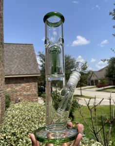 2021 12 Inch 30Cm Waterpijp Bong Waterpijp Groene Band Massa Filter Dik Glas Dab Rig Waskolf Perk 14Mm Kom Waterpijpen