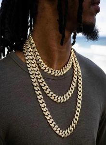 2021 12 mm Miami Cuban Link Chain Armbanden ingesteld voor herendennissen ketting bling hiphop ijs uit diamantgouden zilver rapper ketens w1959919