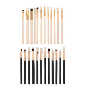 2021 12 stks / set Make-upborstels Set Foundation Powder Eyeshadow Eyeliner Lip Brush Tool Black Rose Gold DHL