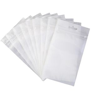 2021 13*21 cm clair et blanc Zip étui de téléphone sacs d'emballage avec trou de cintre cadeaux ménagers et artisanat paquet sac