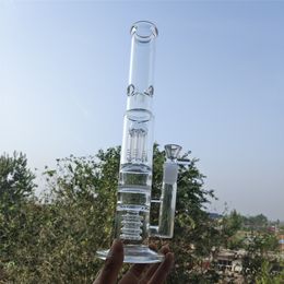 16 inch 40 cm glazen waterleidingen recht met 18 mm kom dikke kopkop glazen beker percolator Bong Recycler Dab Rigs voor het roken van lokaal magazijn