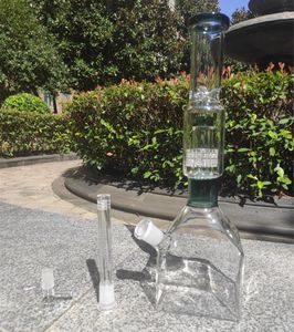 2021 16 Inch Waterpijp Bong Glas Dab Rig Clear Pure Peacork Groene Kubus Base Water Bongs Rook Pijpen 14.4mm Vrouwelijke Gezamenlijke