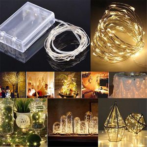 2021 1M 2M 3M 5M 10M LED String Lights Battery operation LED Copper Wire Decoration Starry Fairy Light Holiday Wedding Light