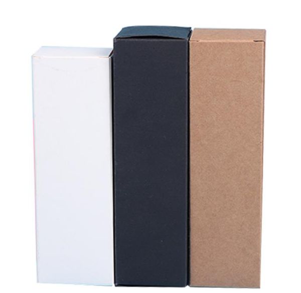 2021 2.8x2.8x7cm Caja de cartón de papel kraft Lápiz labial Cosmético Botella de perfume Aceite esencial Caja de embalaje Negro Blanco DHL Fedex Envío rápido