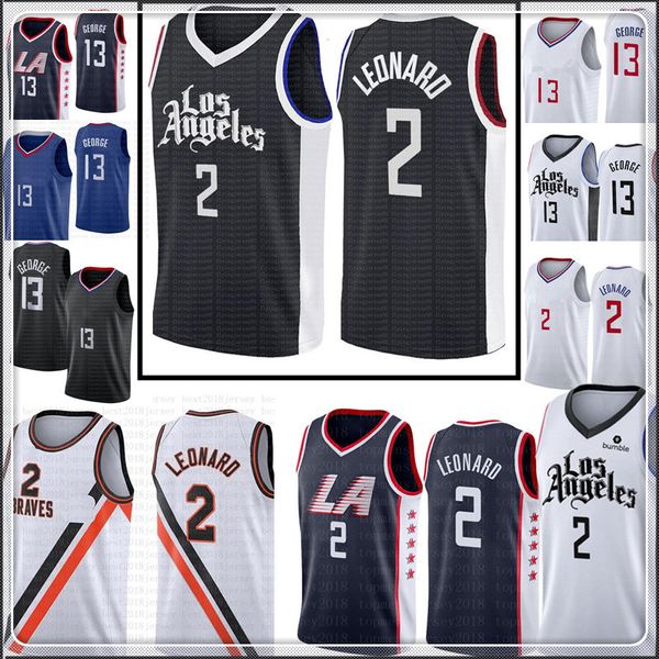 Kawhi Los Jersey Leonard Angeles Jerseys para hombre Paul 13 George Basketball Jerseys S-XXL Azul Negro Blanco 999