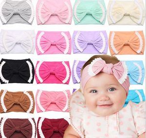 2021 20 colores bebé niña encaje Nylon diadema moda elasticidad suave Color caramelo Bohemia arco infantil accesorios para el cabello Amazon caliente