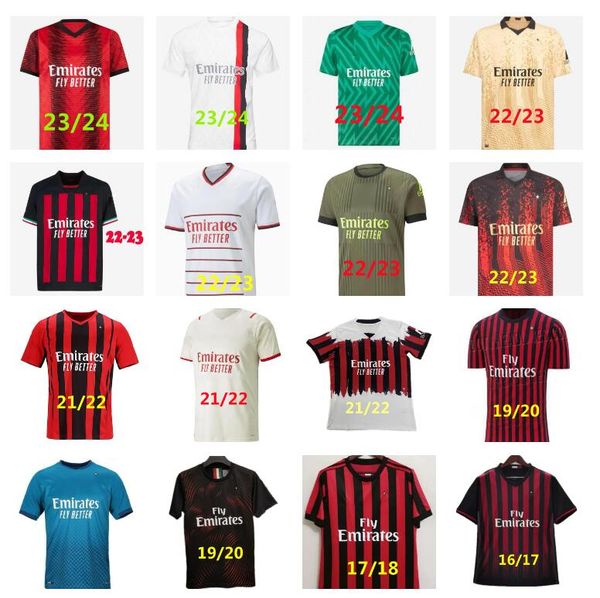 2022 2023 2024 IBRAHIMOVIC GIROUD maillots de football AC MILANS 16 17 18 19 20 21 22 23 24 BENNACER KESSIE ROMAGNOLI CALHANOGLU TONALI REBIC PULISIC maillot de football R.LEAO