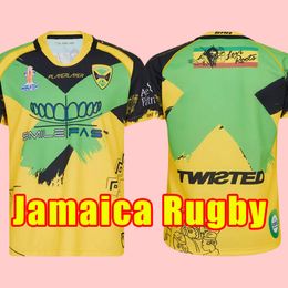 2021 2022 2023 Maillots de rugby de la Jamaïque 21/22/23 Coupe du monde de haute qualité à manches courtes S-5XL