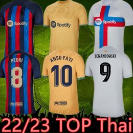 S-4XL 22 23 Barcelonas LEWANDOWSKI Camisetas de fútbol ANSU FATI Camiseta 2022 2023 MEMPHIS PEDRI barca KESSIE FERRAN RAPHINHA BRAITHWAITE Camiseta de fútbol Hombres Jersey