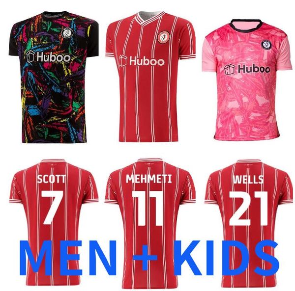 2023 2024 Bristol City Soccer Jerseys 23 24 Home Red Away Blue The Robins Paterson Wells Weimann Camisetas de Futbol Football Shirts Uniforms Men Kids Kit