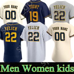 2021 2022 Custom S-4XL 22 Christian Yelich Jersey 27 Adames 53 Brandon Woodruff 71 Josh Hater 8 Ryan Braun 12 Justin Smoak Lorenzo Robin Baseball Jerseys