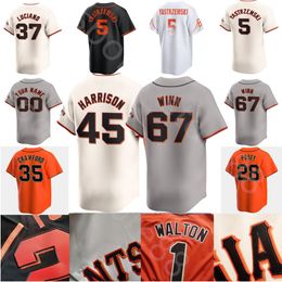 2024 Custom S-4XL 35 Crawford Bailey Yastrzemski Jersey Webb Chapman Flores Harrison Nakken Estrada Snell Conforto Murphy San Francisco Winn Luciano