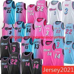 2021 2022 Hommes Jimmy Butler Tyler Herro Bam Ado Dwyane Wade maillot de basket-ball S-XXL