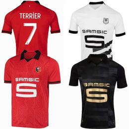 Version 2023 2024 Stade Rennais Camisetas Maillot de football THÉÂTRE TERRIER BOURIGEAUD MATIC GOUIRI KALIMUENDO TRUFFERT BLAS 23 24 Football Hommes Enfants Chemise