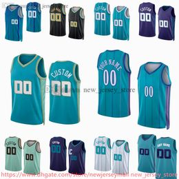 Aangepaste 2023-24 bedrukt basketbal 24 Brandon Miller Jersey 1 LaMelo Ball 20 Gordon Hayward Cody Martin JT Thor Nick Richards Ish Smith Bryce McGowens Robinson Shorts